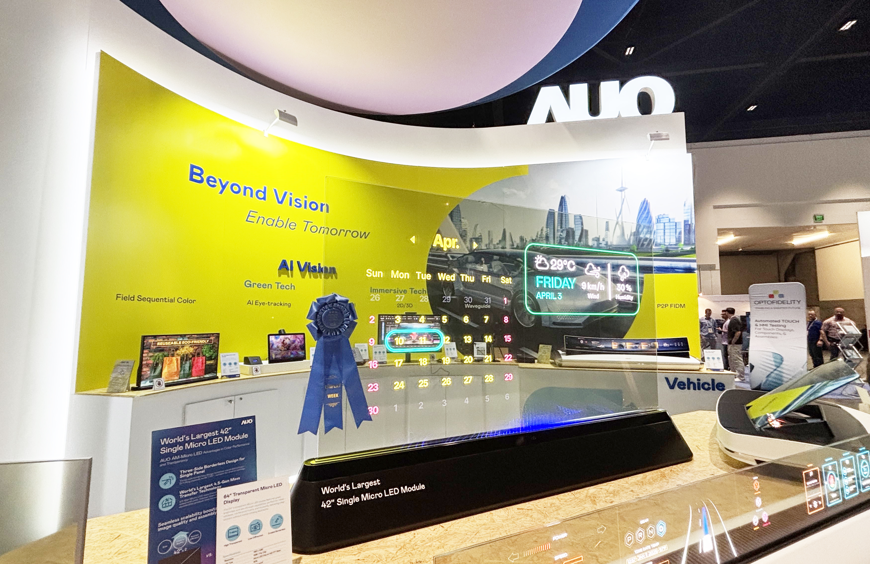 The AUO &ldquo;64-inch transparent Micro LED display,&rdquo; has won the &ldquo;Best Micro LED Technology&rdquo; award. The display features high transparency, 1,000 nits of brightness, and supports seamless tiling for flexible expansion across various applications. It showcases the boundless potential of Micro LED technology to transform display experiences across time, space, and industries.